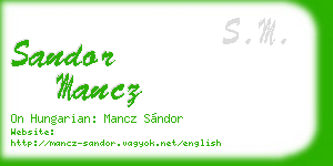 sandor mancz business card